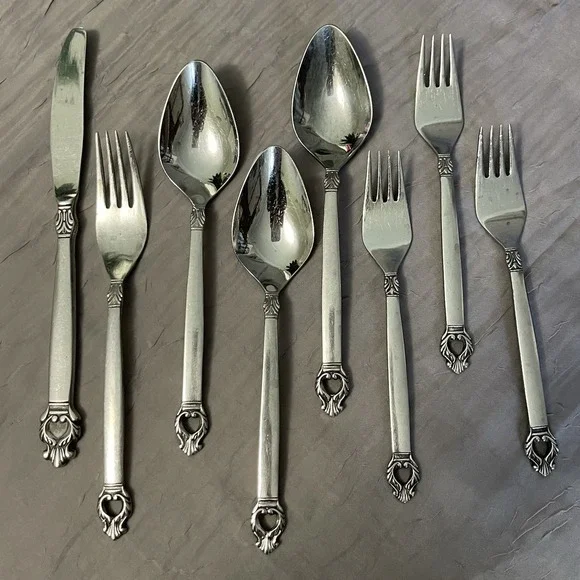 Vintage Erika 1883 F.B. ROGERS JAPAN Stainless Assorted pieces of Flatware