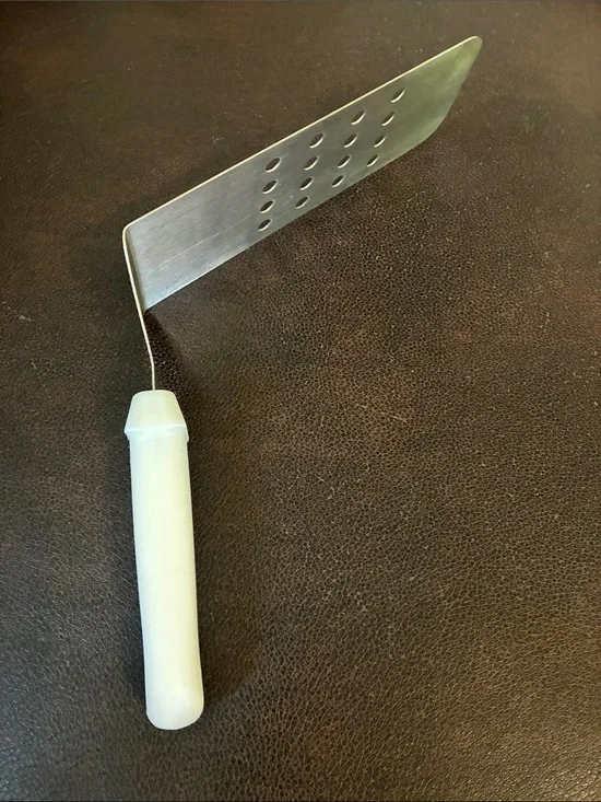 White-Handled Stainless Steel Slotted Turner Spatula