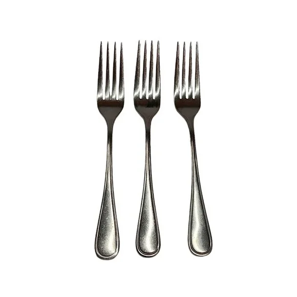 3 Stainless DJ Korea Replacement Dinner‎ Forks Glossy Round Tip Outline