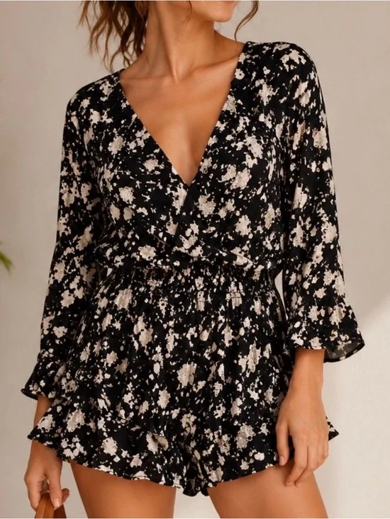 #636 FREE PEOPLE All the Right Ruffles Raven Black