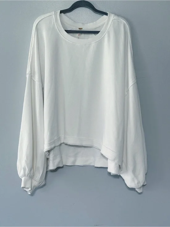 Free People Trish Pullover Balloon Sleeve Sweatshirt Women's Size Large
