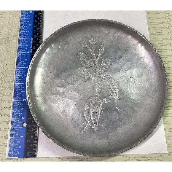Vintage Wrought Farberware Hand Forged Aluminum Plate Brkln NY 7 3/4