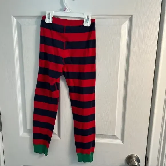Hanna Andersson kids pajama pants Size 6 7 Christmas holiday stripe leggings