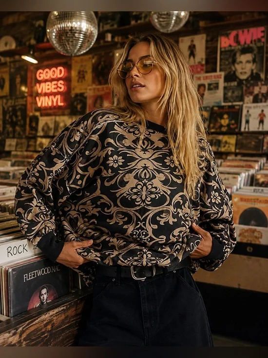 Free People We The Free Printed Bubble Up Pullover