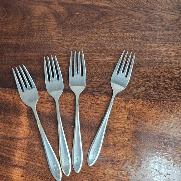 4x WMF Cromargan GERMANY Salad Desert Fork  Stainless Flatware  VTG Classic 7in