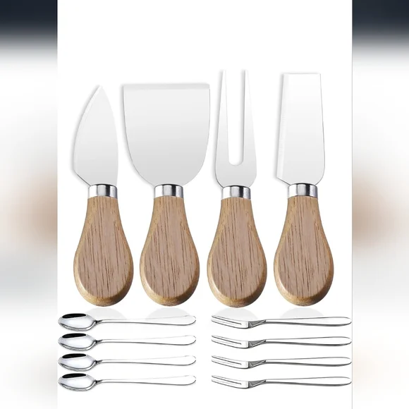 🔥Mini Cheese Knife‎ Set with wood Handle Stainless Steel Charcuterie Knife Set