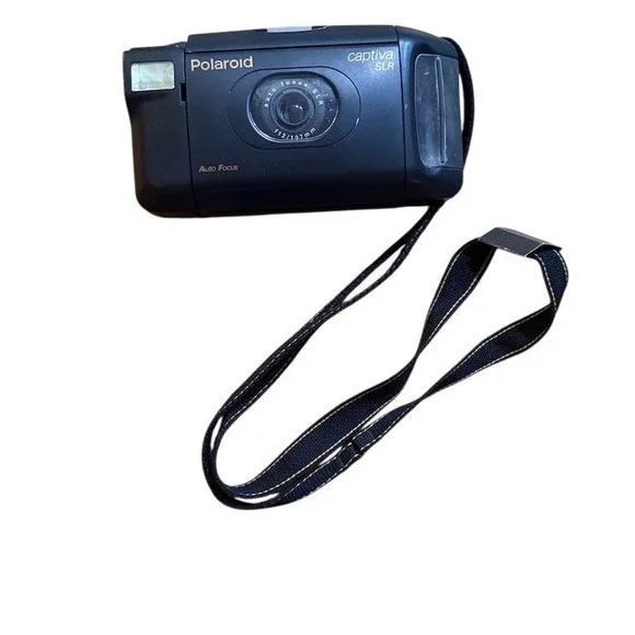 Polaroid Captiva SLR Autofocus Instant Camera Black w/ Flash Wrist Strap‎