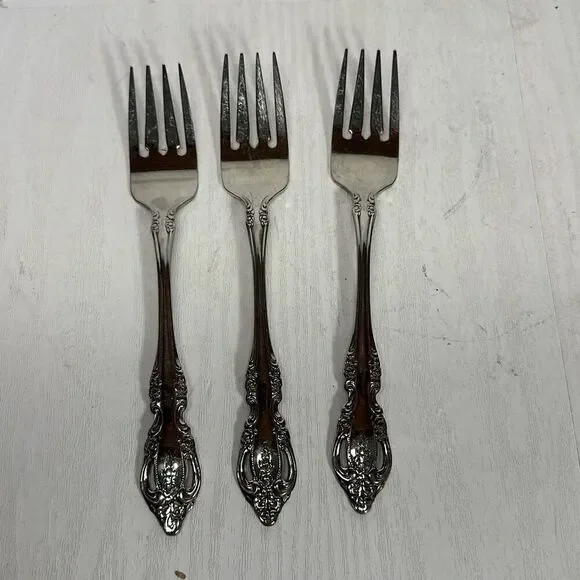 Oneida Community BRAHMS Stainless Steel 3‎ Salad Forks Silverware Flatware