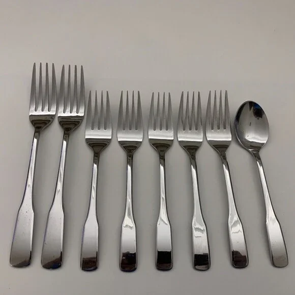 Select Stainless‎ Steel Forks Spoon Flatware Lot of 8