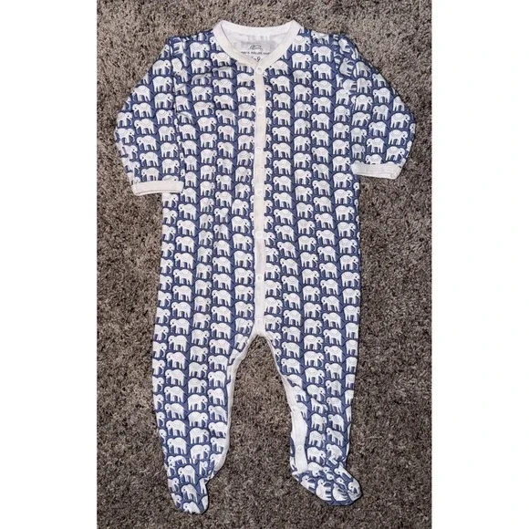 Roller Rabbit 100% Pima Cotton 6-9 Months Long Sleeve Roberto Elephant Pajamas