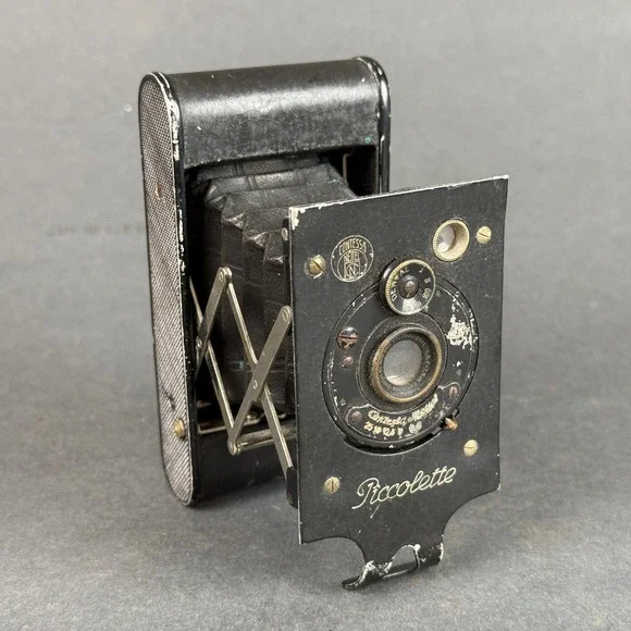Contessa Nettel Piccolette Folding Camera Derval Shutter Black Vintage