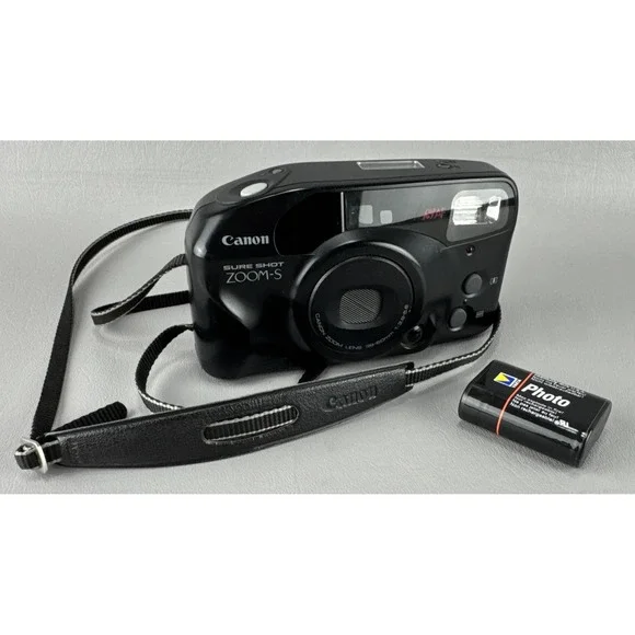 Canon Sure Shot Zoom-S Black Point & Shoot 35mm Film Camera Untested Parts Repai