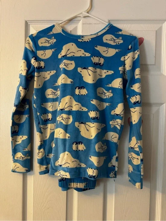 Cat &Jack Blue Polar Bear Print Long Sleeve Pajama Set Size 14