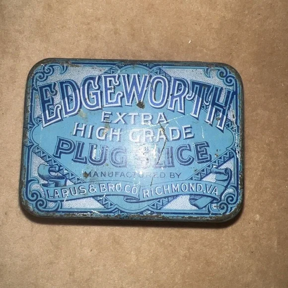 VINTAGE BLUE TIN Edgeworth Extra High Grade Plug Slice Tim
