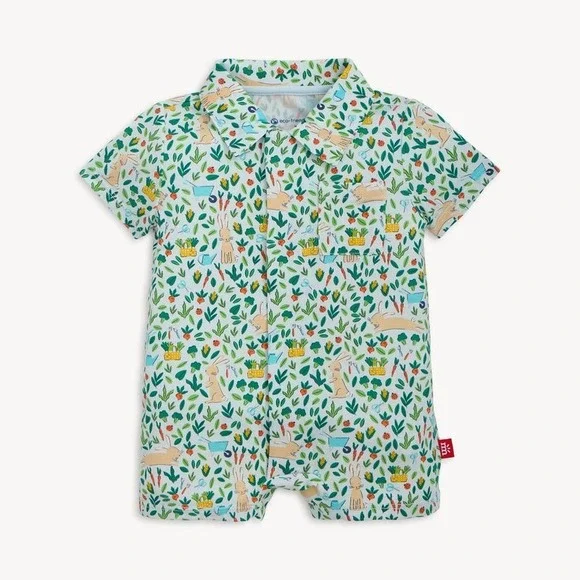 NWT Magnetic Me Bunny Garden Magnetic Modal Romper NB-3M