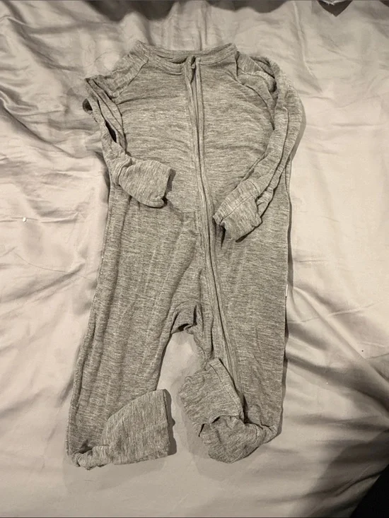 Little Sleepies Heather Gray Zipper Footed Pajamas