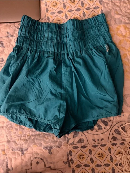 Free People Teal High-Waist Athletic Shorts