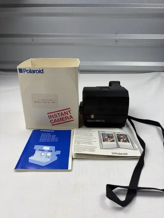 Vintage Polaroid Spirit 600 Land Camera Black USA Made Untested Great Condition