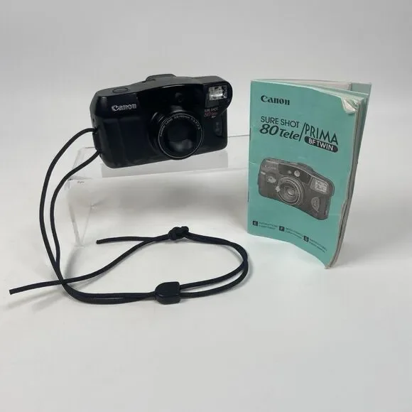 Canon Sure Shot 80 Tele Date 35mm Film Camera w/ Manual / New Battery - Tested
