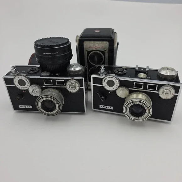 Vintage Argus Cintar 35mm Film with 50mm f3.5 Lens 1930s Camera Lot Of 3