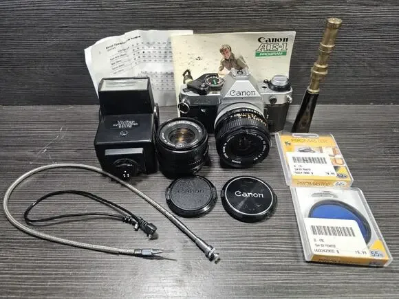 Canon AE-1 Program Camera with 50mm 1:1.8 lens - 28mm 1:2.8 Lens Tested Works