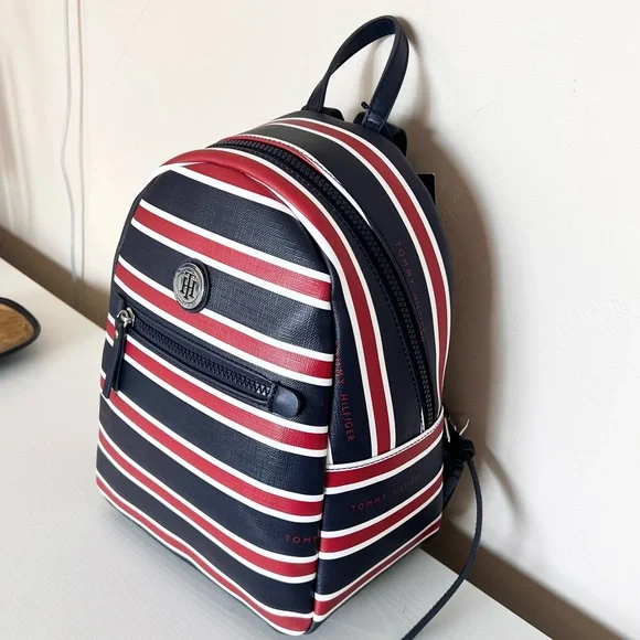 NWT Tommy Hilfiger Blue & Red Stripes Mini Backpack