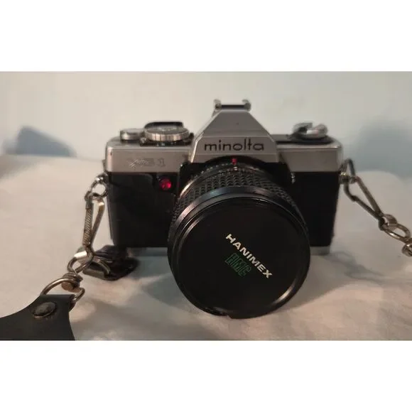 Minolta XG1 35mm Film Camera w Lens Lot Hanimex Rokkor Strap Case