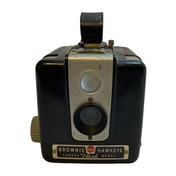 Vintage Kodak Brownie Hawkeye Flash Model Box Camera‎ Black Bakelite 620 Film