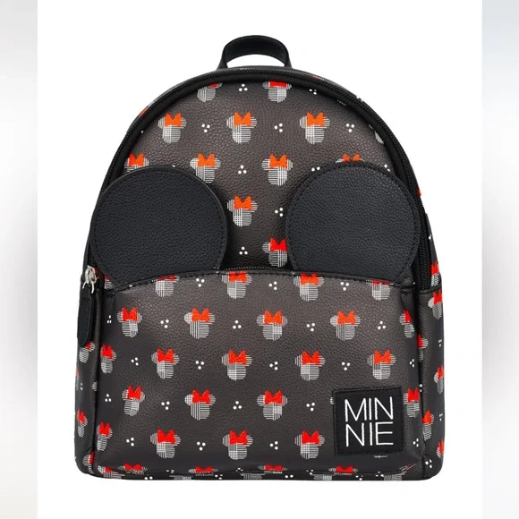 Disney Dani Danielle Nicole Black and Red Minnie Mouse Backpack Purse Adjustable