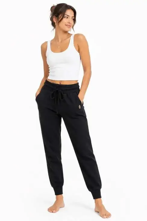 Free People Movement Black Jogger Sweatpants Women’s Medium Drawstring Lounge