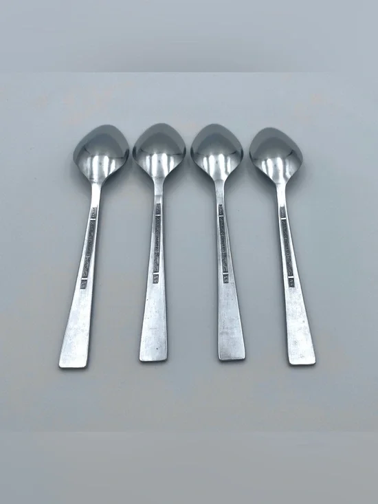 Vintage National Silver Co PAMPLONA Stainless Steel Teaspoons - MCM - Set of 4