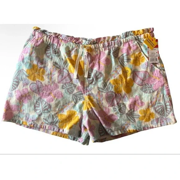 Cat & Jack Girls‎ Floral Pajama Shorts XXL (18) Plus NWT