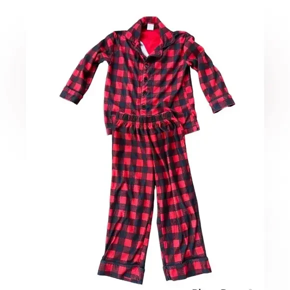 Kid’s size 4 Christmas pajamas‎ red Buffalo plaid