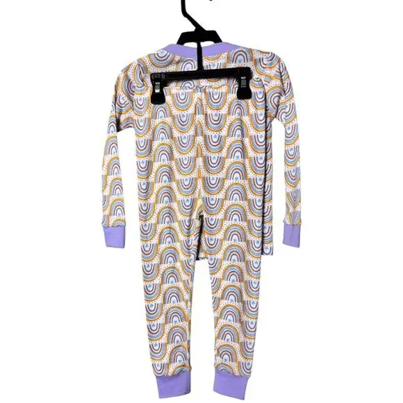 Wonder Nation Two Piece Toddler Matching Sleep Rainbow Patterned Pajama Set NWT