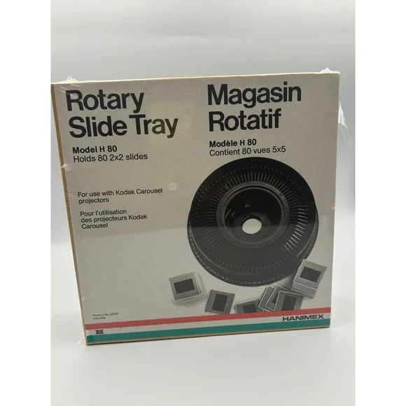 Hanimex Model H 80 Rotary Slide Tray for Kodak Carousel Projectors 80 Slides NWT