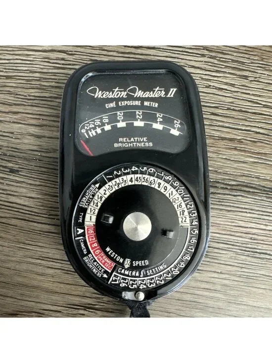 Weston Master II Cine Exposure Meter Model 736 With Strap Vtg Photography Tool