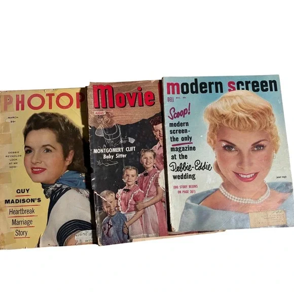 Vintage 1950s Movie Magazine Lot Photoplay Modern Screen Movie Debbie Reynolds