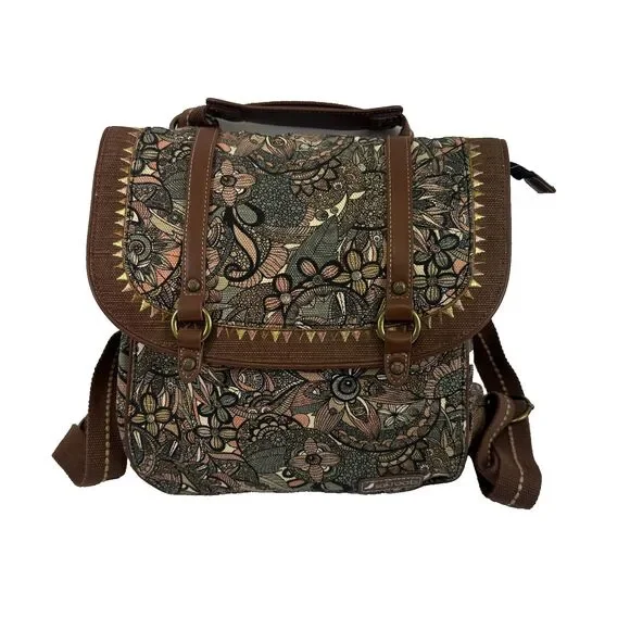 Sakroots Convertible Backpack Crossbody Canvas‎ Sienna Spirit Desert Snap Flap