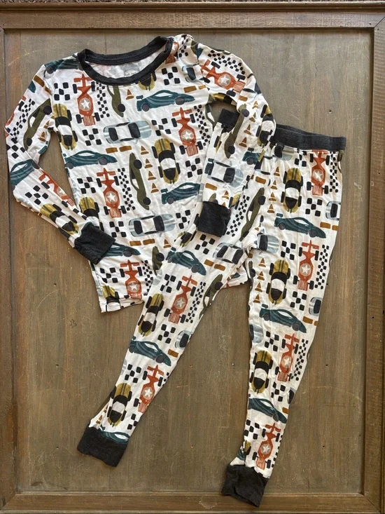 Little Sleepies racing car two-piece pajama set