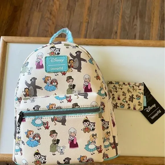 Loungefly Disney Pets Love Backpack + Card Holder Bundle
