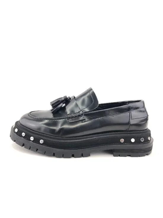 Free People Teagan Tassel Black Leather Loafers 7.5