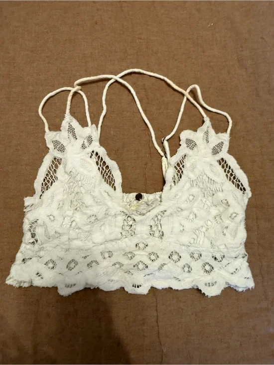 Free People Ivory Crochet Lace Bralette