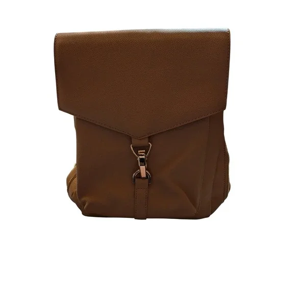 Lionel Patricia Backpack Dark Blush Pebbled Faux Leather Gold Hardware‎ New