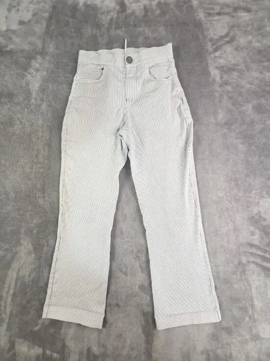 Free People Pants Striped Size S Florence Crop Railroad High Rise White Blue C38