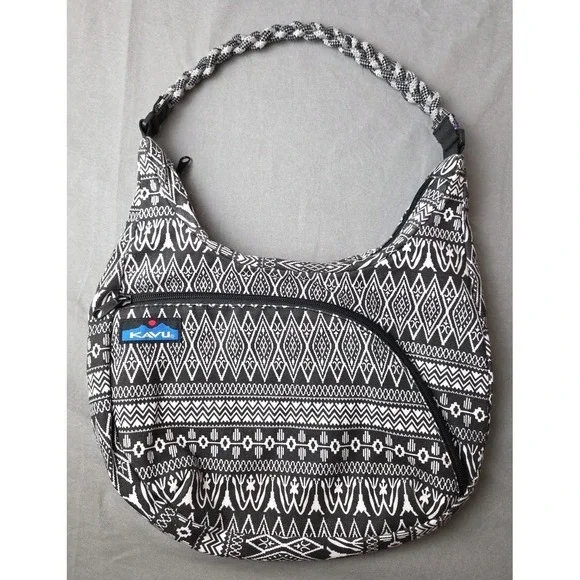 Women's Kavu Boom‎ Bag Black Geometric Braided Handle