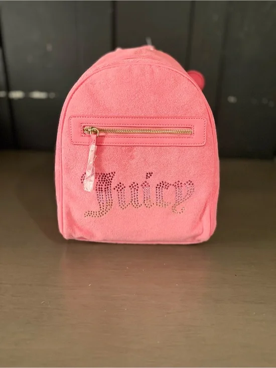 Juicy Couture Pink Velour Big Spender Backpack