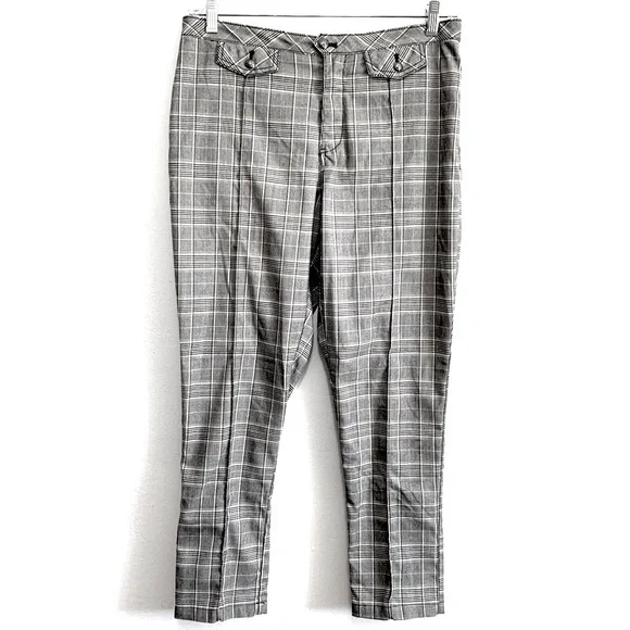 Free People Plaid Houndstooth Trousers