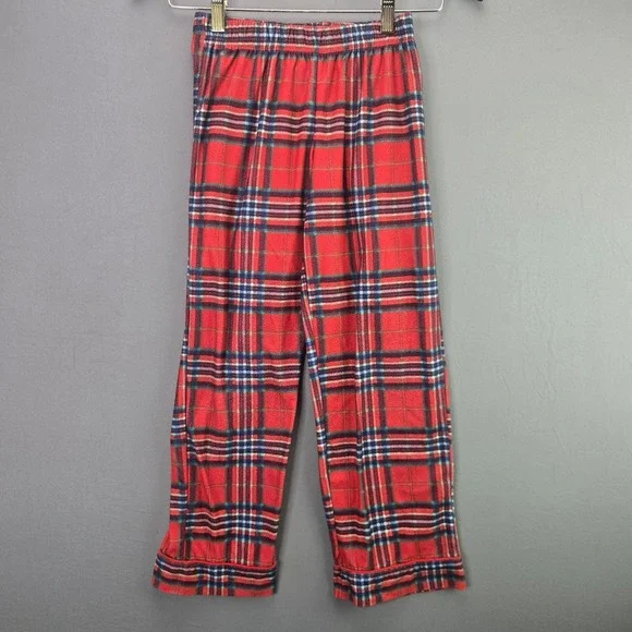 Wondershop Pajama Pants Kids M Red Plaid Fleece Sleepwear Holiday Cozy Bottoms
