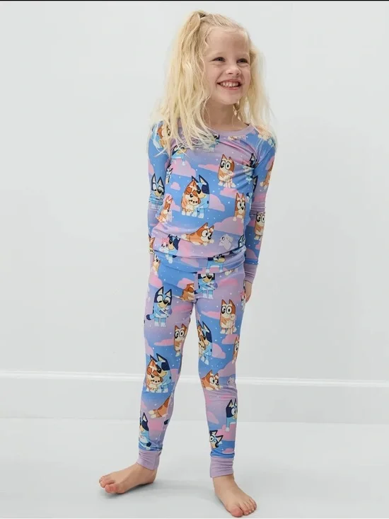 NEW Little Sleepies BLUEY sleepytime purple pants set 12/18