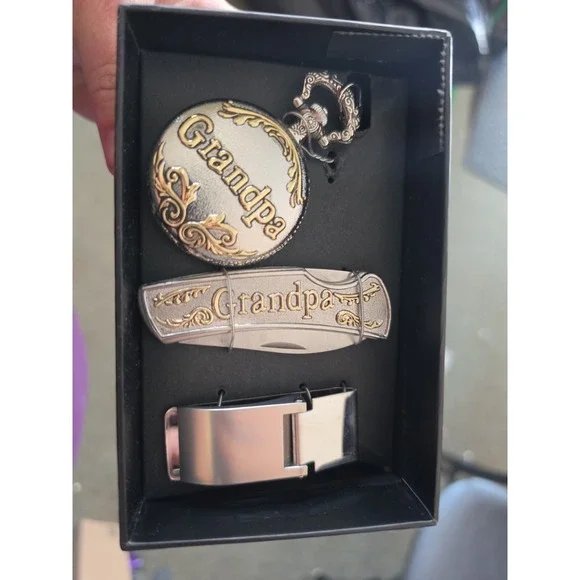 Grandpa watch, money clip, knife Gift Set Brand New